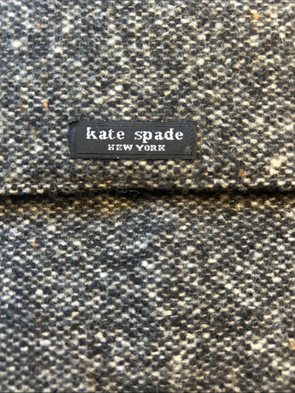 kate spade gray tweed top-handle satchel